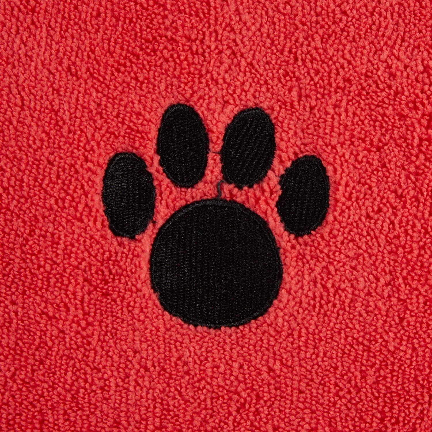 imageBone Dry Pet Grooming Towel Collection Absorbent Microfiber XLarge 41x235quot Embroidered RedEmbroidered Red