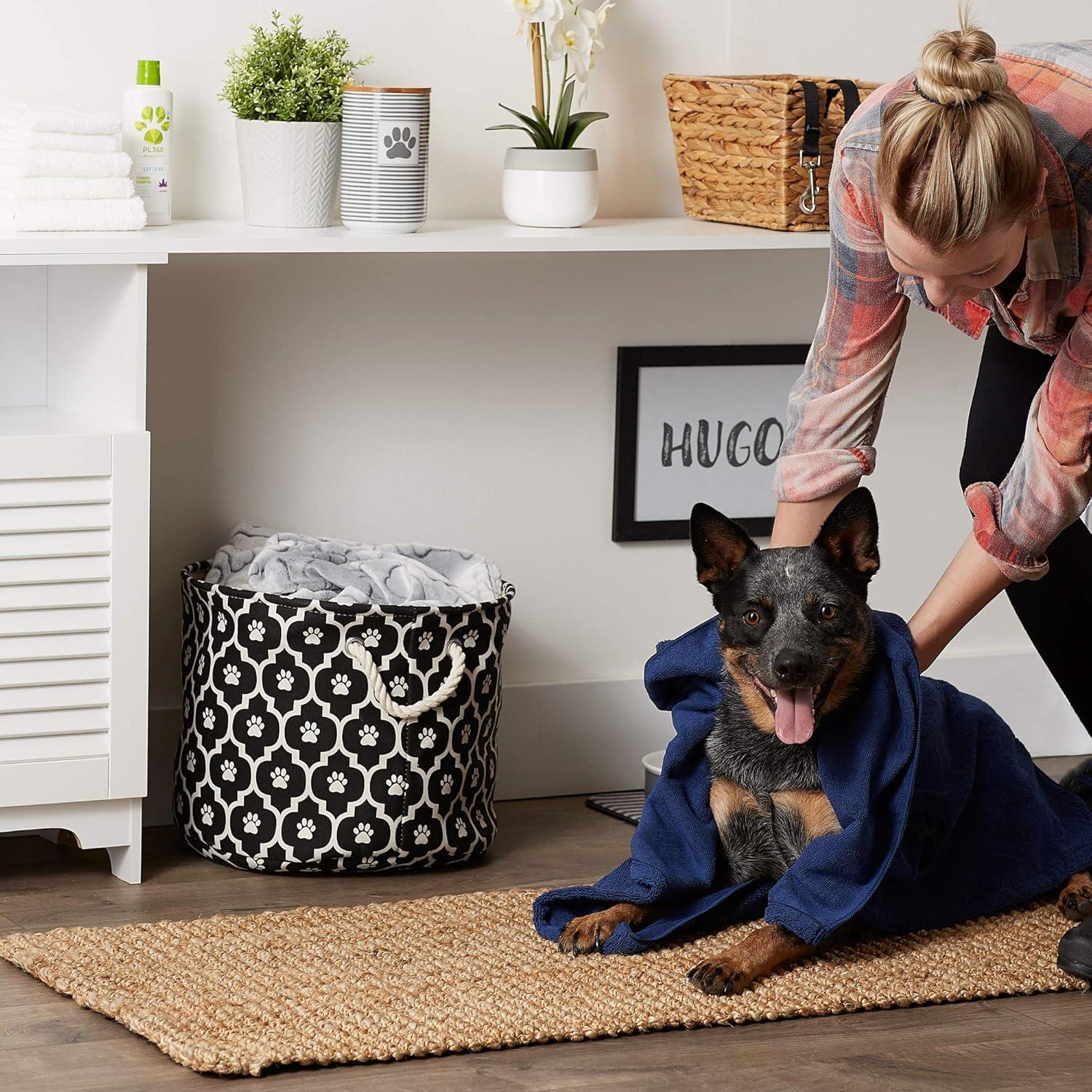 imageBone Dry Pet Grooming Towel Collection Absorbent Microfiber XLarge 41x235quot Embroidered RedNavy