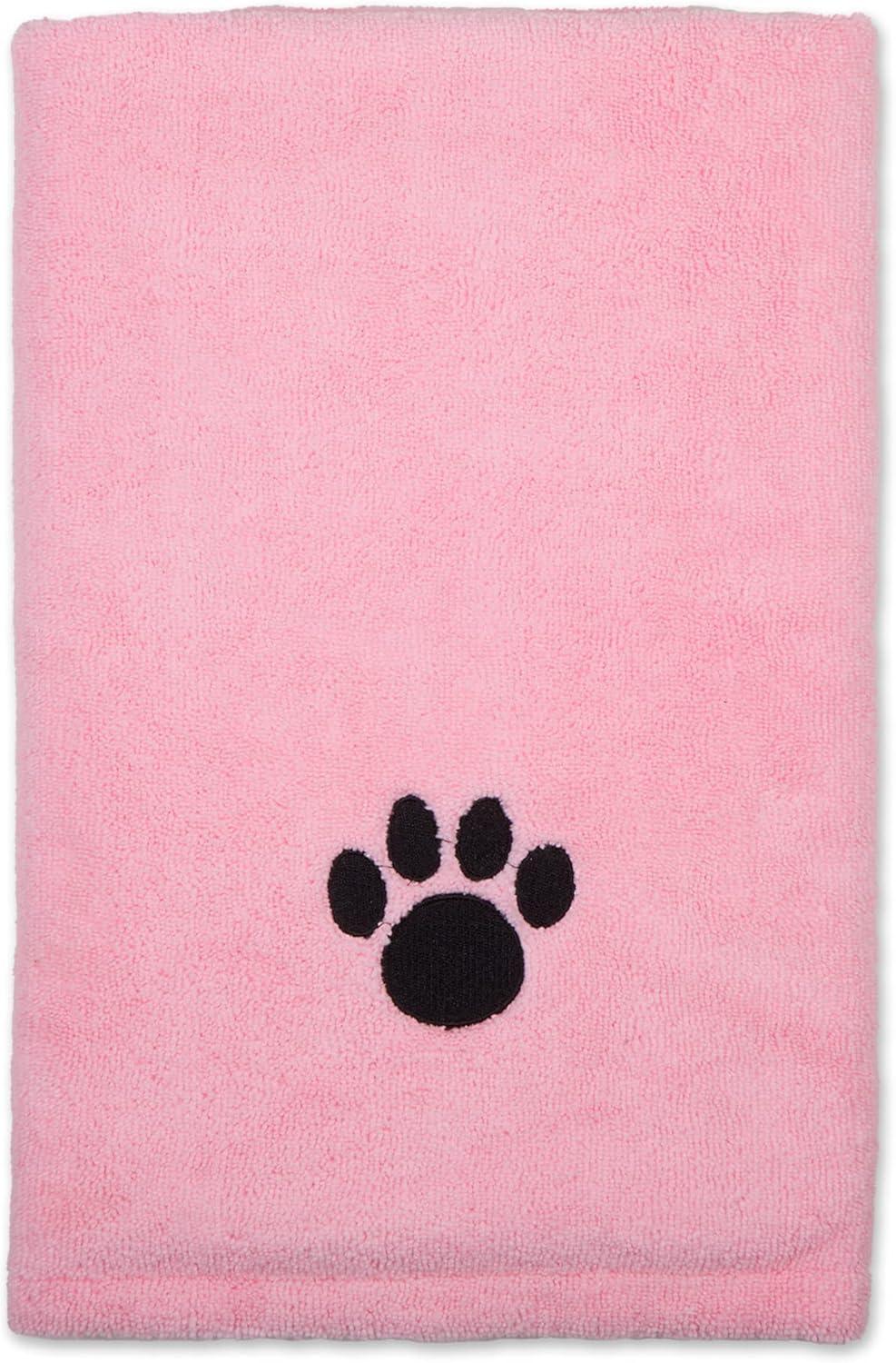 imageBone Dry Pet Grooming Towel Collection Absorbent Microfiber XLarge 41x235quot Embroidered RedPink