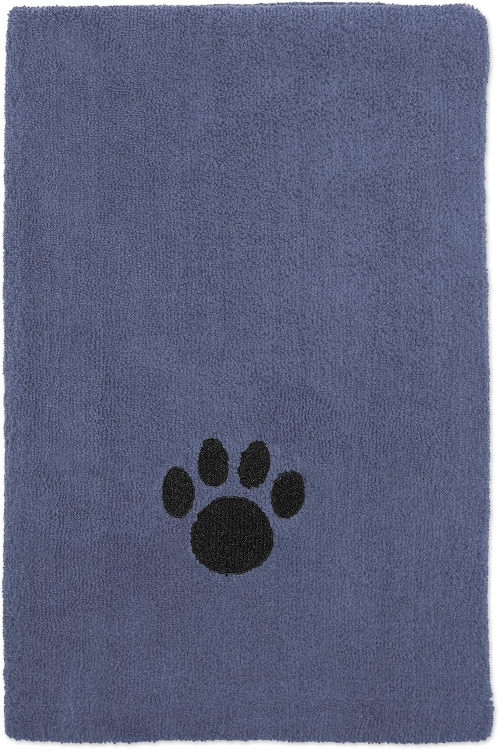 imageBone Dry Pet Grooming Towel Collection Absorbent Microfiber XLarge 41x235quot Embroidered RedStonewash Blue
