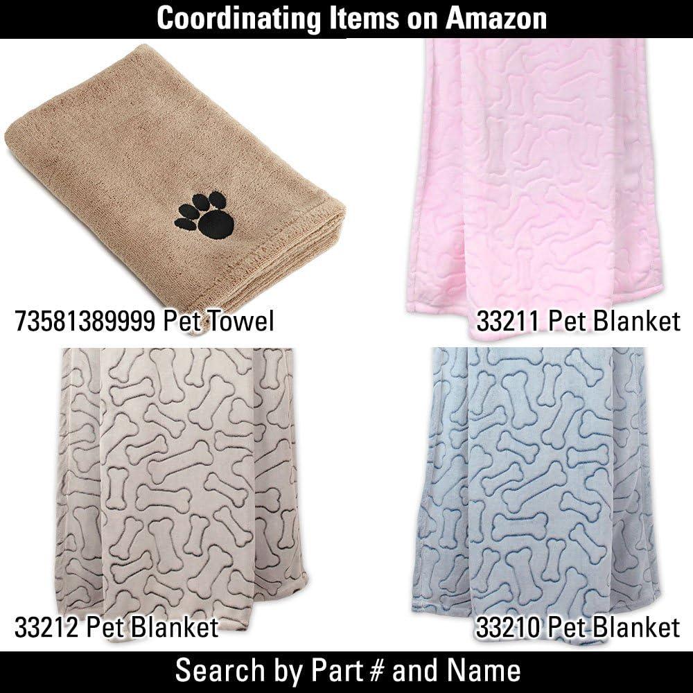 imageBone Dry Pet Grooming Towel Collection Absorbent Microfiber XLarge 41x235quot Embroidered RedTaupe