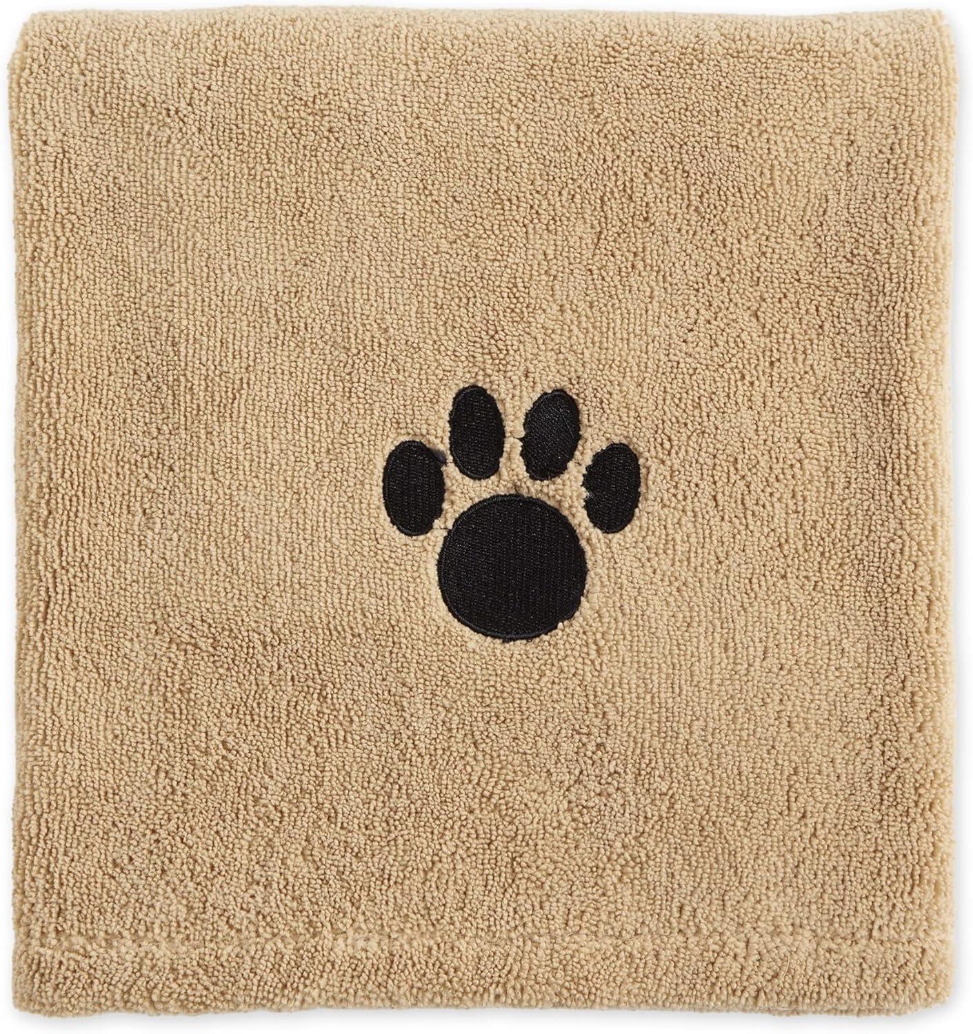 imageBone Dry Pet Grooming Towel Collection Absorbent Microfiber XLarge 41x235quot Embroidered RedTaupe