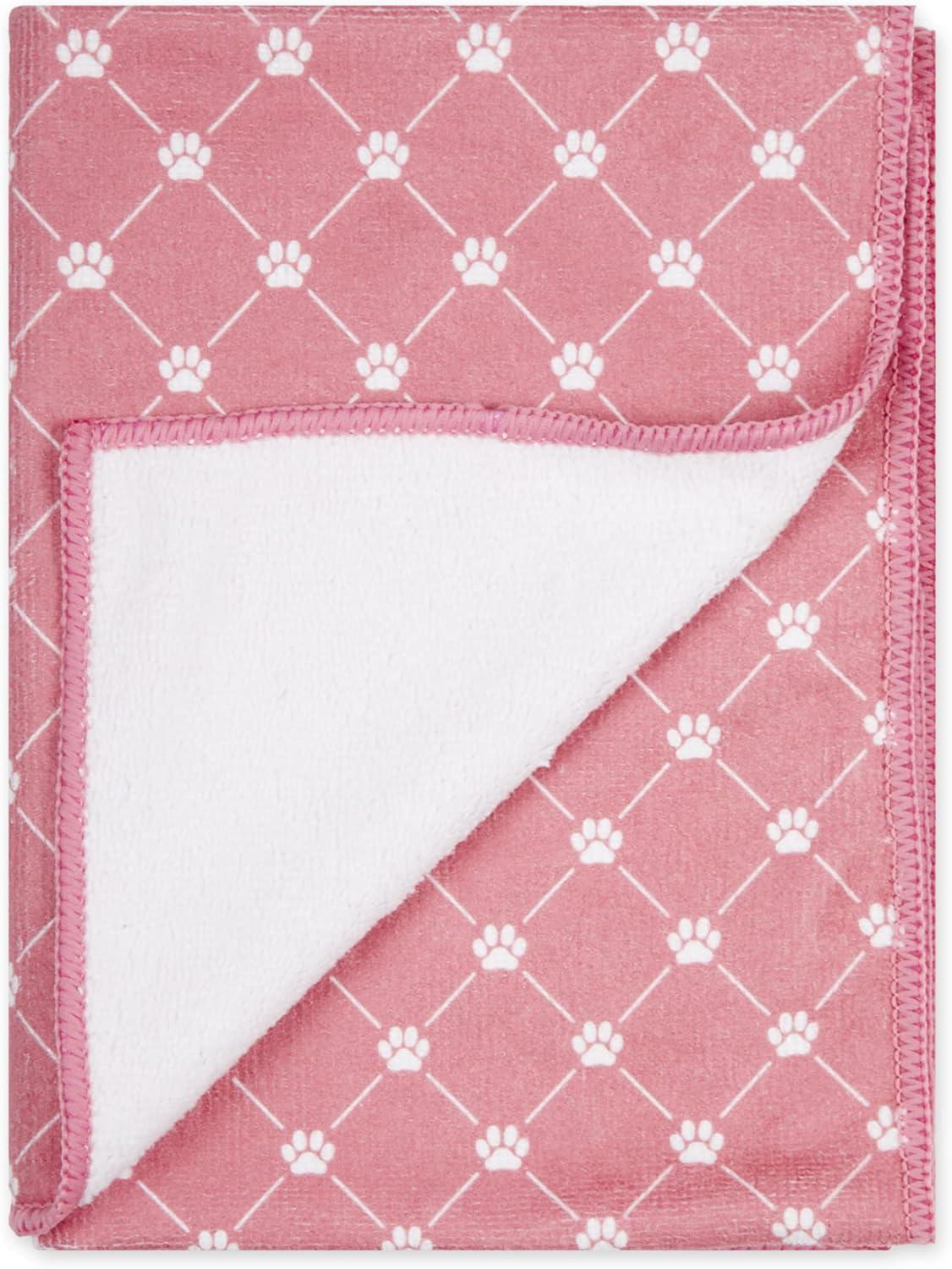 imageBone Dry Pet Grooming Towel Collection Trellis Print Microfiber Absorbent Drying Set 15x30 Gray 3 CountRose