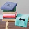 imageBone Dry Pet Grooming Towel Collection Absorbent Microfiber XLarge 41x235quot Embroidered RedBlue