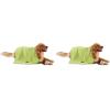 imageBone Dry Pet Grooming Towel Collection Absorbent Microfiber XLarge 41x235quot Embroidered RedEmbroidered Lettuce Green