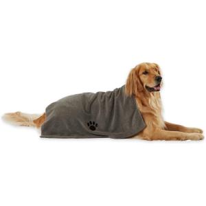 imageBone Dry Pet Grooming Towel Collection Absorbent Microfiber XLarge 41x235quot Embroidered RedEmbroidered Gray