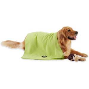 imageBone Dry Pet Grooming Towel Collection Absorbent Microfiber XLarge 41x235quot Embroidered RedEmbroidered Lettuce Green