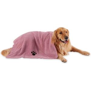 imageBone Dry Pet Grooming Towel Collection Absorbent Microfiber XLarge 41x235quot Embroidered RedEmbroidered Rose