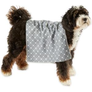 imageBone Dry Pet Grooming Towel Collection Trellis Print Microfiber Absorbent Drying Set 15x30 Gray 3 CountGray