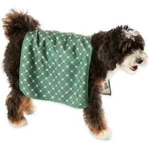 imageBone Dry Pet Grooming Towel Collection Trellis Print Microfiber Absorbent Drying Set 15x30 Gray 3 CountHunter Green