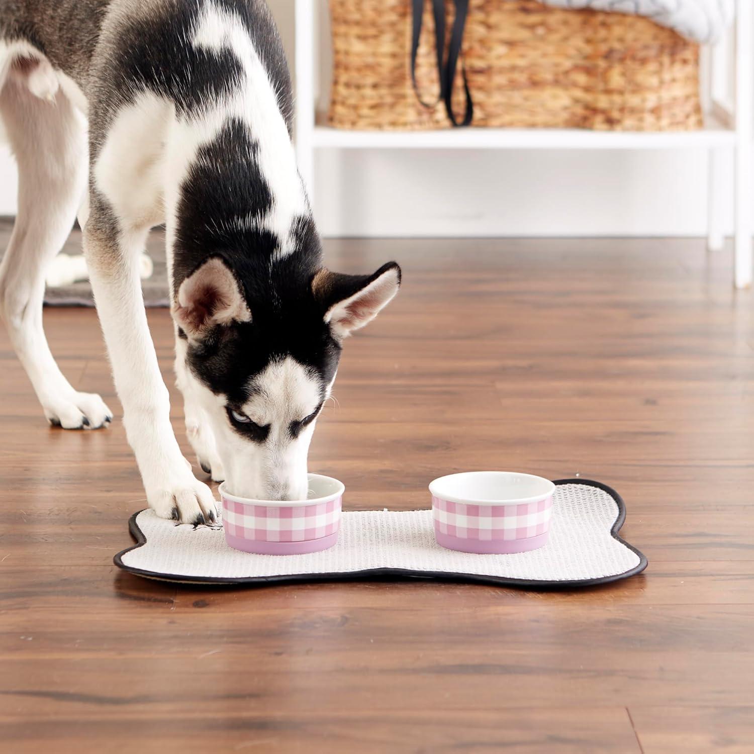 imageBone Dry Ceramic Food ampamp Water Bowls for Pets NonSlip for Secure Less Messy Feeding Microwave ampamp Dishwasher Safe Single Dish Large 75x24quot Red White ampamp BluePansy Petite Check