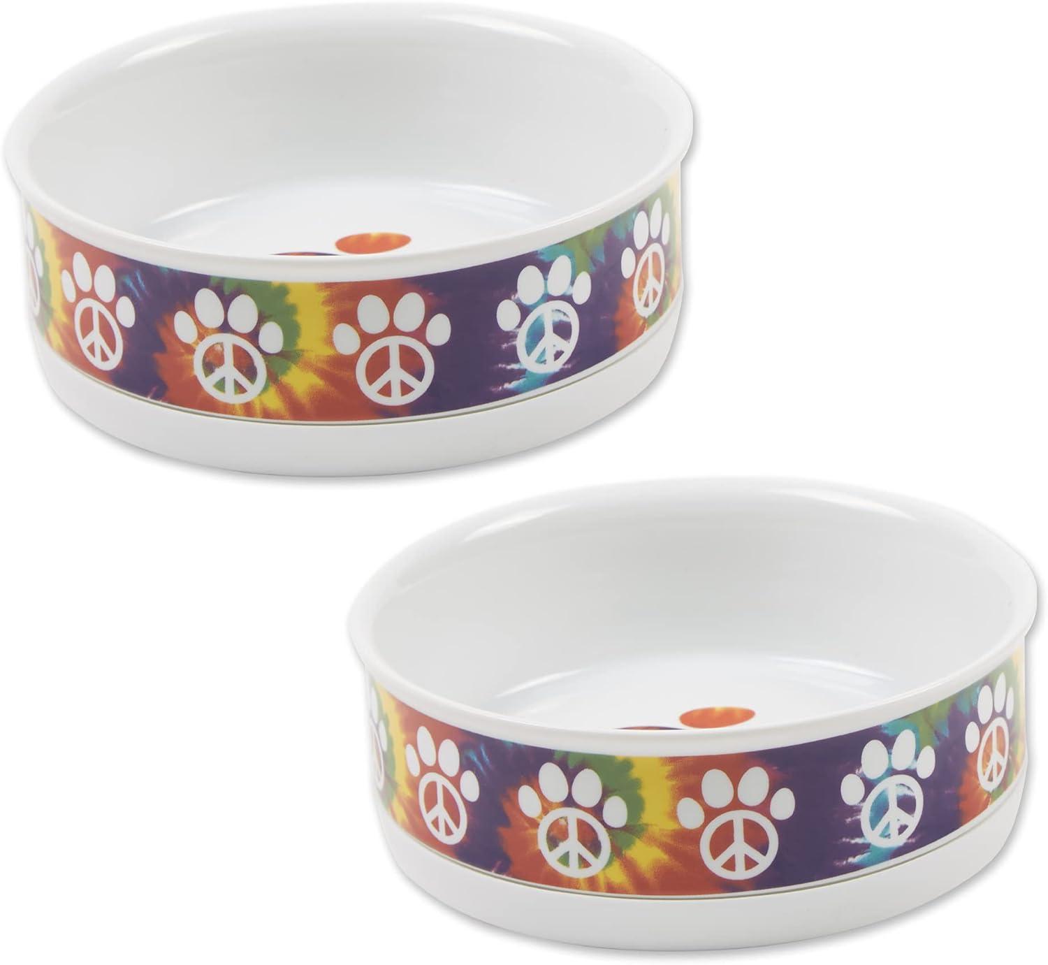 imageBone Dry Ceramic Food ampamp Water Bowls for Pets NonSlip for Secure Less Messy Feeding Microwave ampamp Dishwasher Safe Single Dish Large 75x24quot Red White ampamp BluePeace Paw