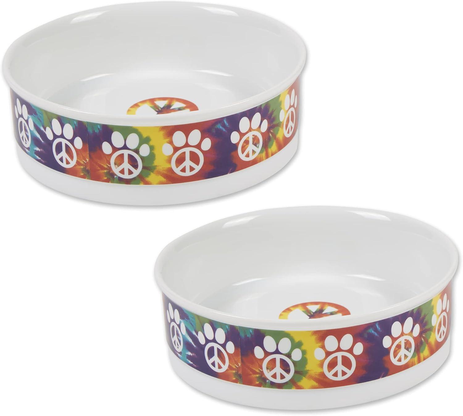 imageBone Dry Ceramic Food ampamp Water Bowls for Pets NonSlip for Secure Less Messy Feeding Microwave ampamp Dishwasher Safe Single Dish Large 75x24quot Red White ampamp BluePeace Paw