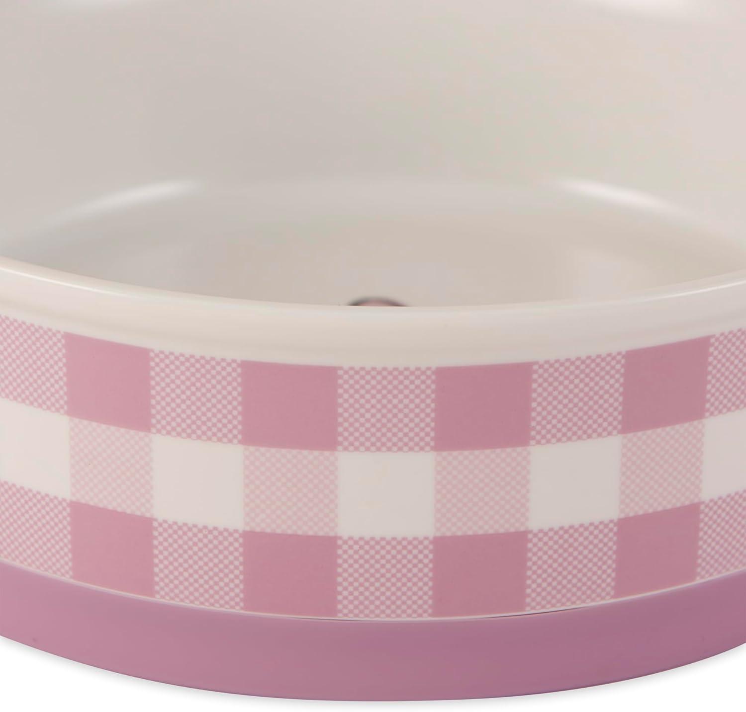 imageBone Dry Ceramic Food ampamp Water Bowls for Pets NonSlip for Secure Less Messy Feeding Microwave ampamp Dishwasher Safe Single Dish Large 75x24quot Red White ampamp BluePansy Petite Check