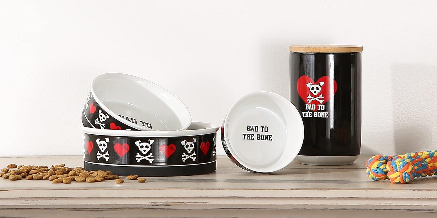 imageBone Dry Ceramic Food ampamp Water Bowls for Pets NonSlip for Secure Less Messy Feeding Microwave ampamp Dishwasher Safe Single Dish Large 75x24quot Red White ampamp BlueBad to the Bone