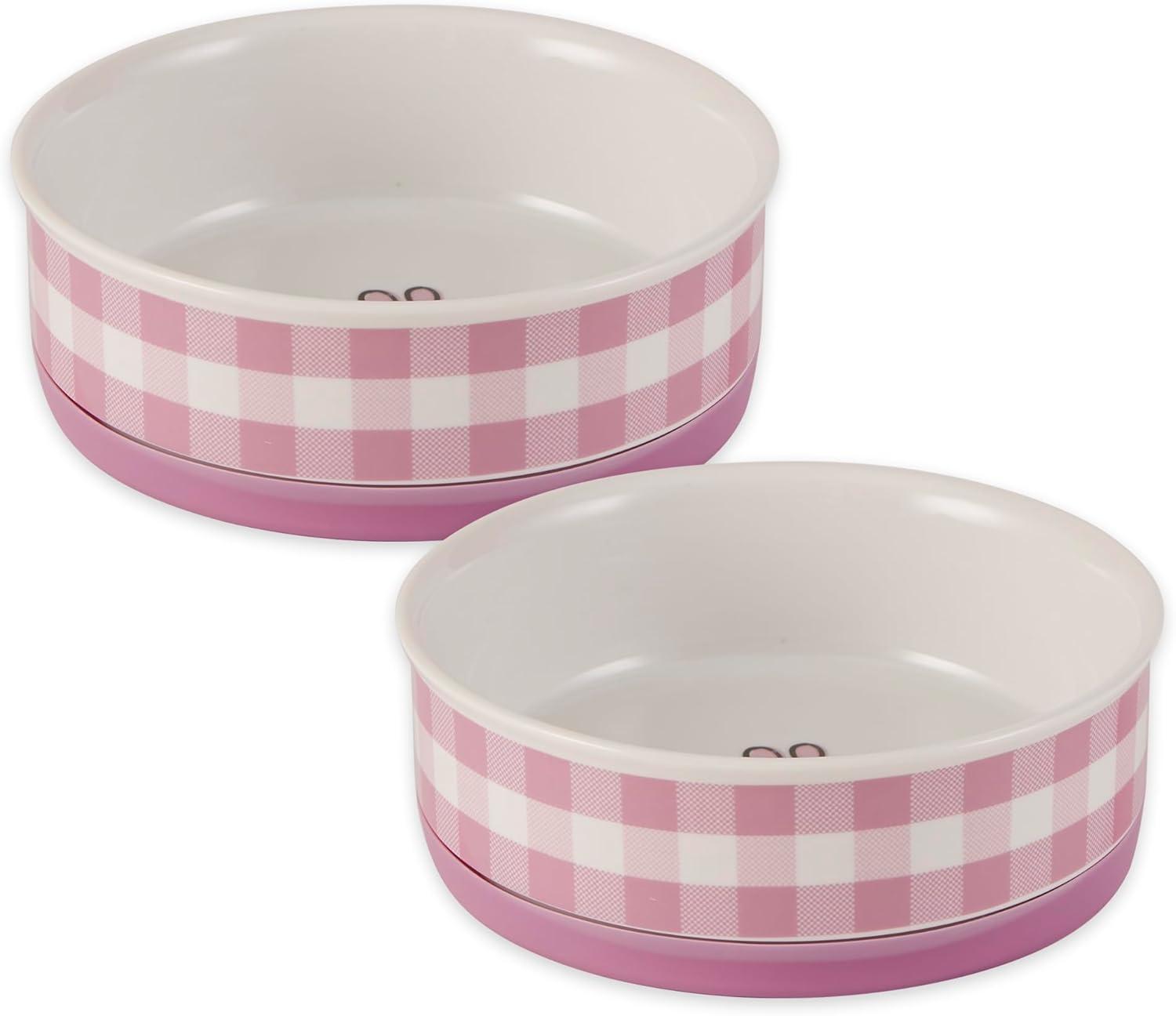 imageBone Dry Ceramic Food ampamp Water Bowls for Pets NonSlip for Secure Less Messy Feeding Microwave ampamp Dishwasher Safe Single Dish Large 75x24quot Red White ampamp BluePansy Petite Check