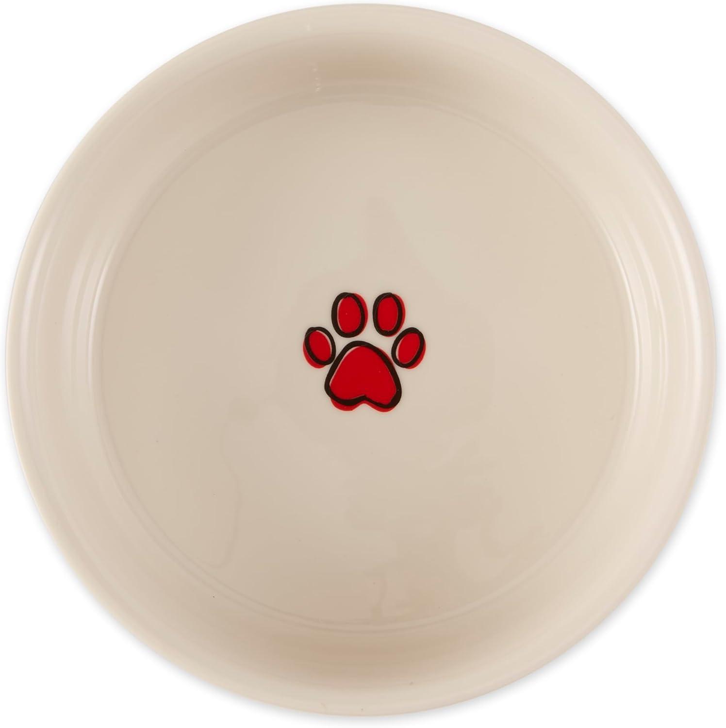 imageBone Dry Ceramic Food ampamp Water Bowls for Pets NonSlip for Secure Less Messy Feeding Microwave ampamp Dishwasher Safe Single Dish Large 75x24quot Red White ampamp BlueEatDrink