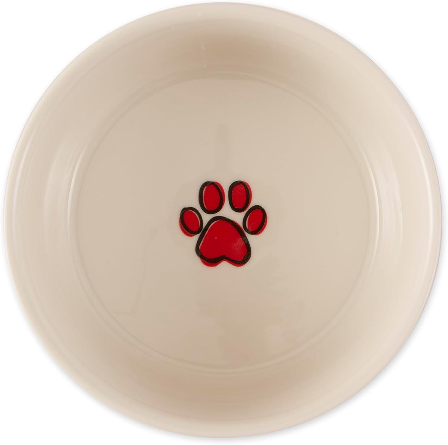 imageBone Dry Ceramic Food ampamp Water Bowls for Pets NonSlip for Secure Less Messy Feeding Microwave ampamp Dishwasher Safe Single Dish Large 75x24quot Red White ampamp BlueEatDrink