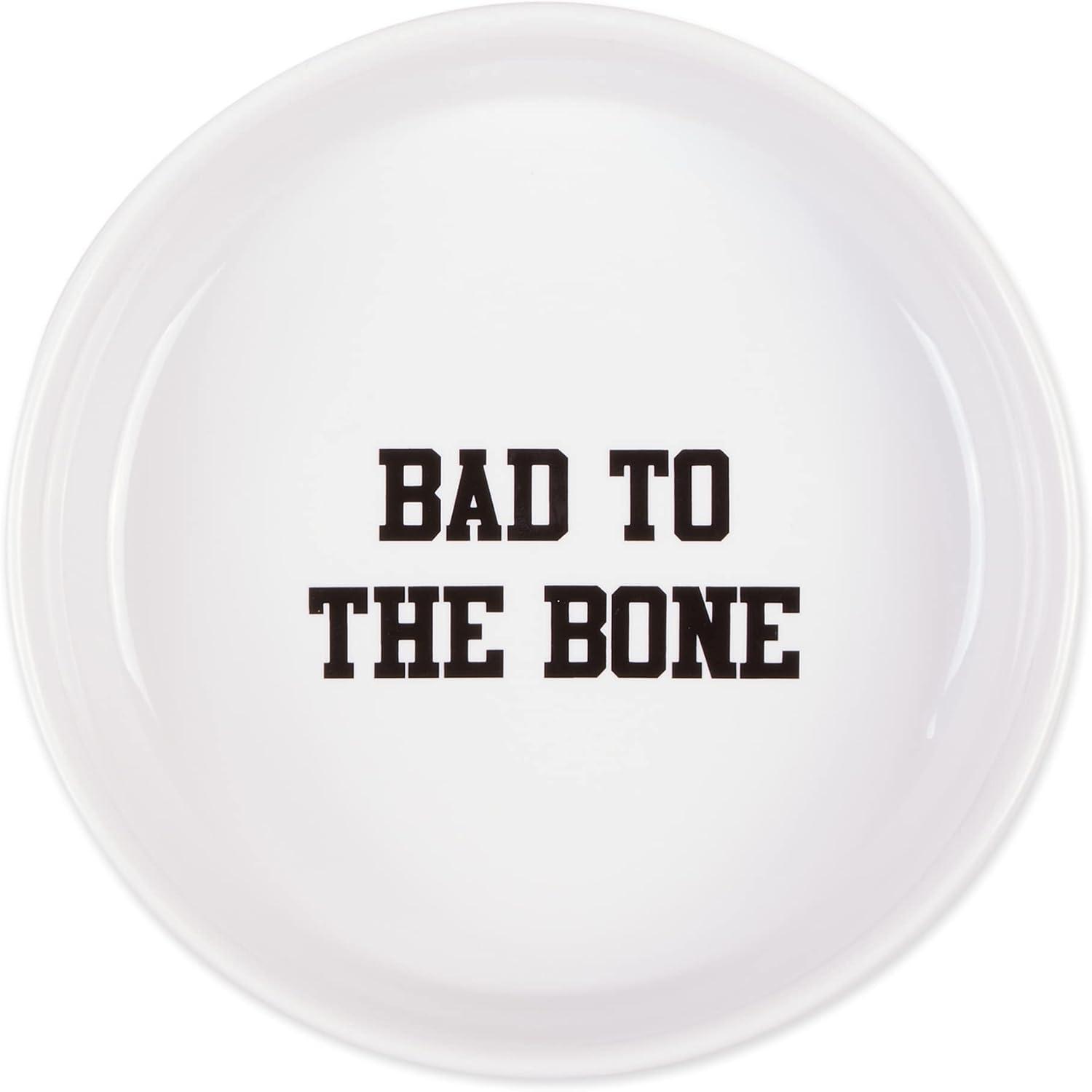 imageBone Dry Ceramic Food ampamp Water Bowls for Pets NonSlip for Secure Less Messy Feeding Microwave ampamp Dishwasher Safe Single Dish Large 75x24quot Red White ampamp BlueBad to the Bone