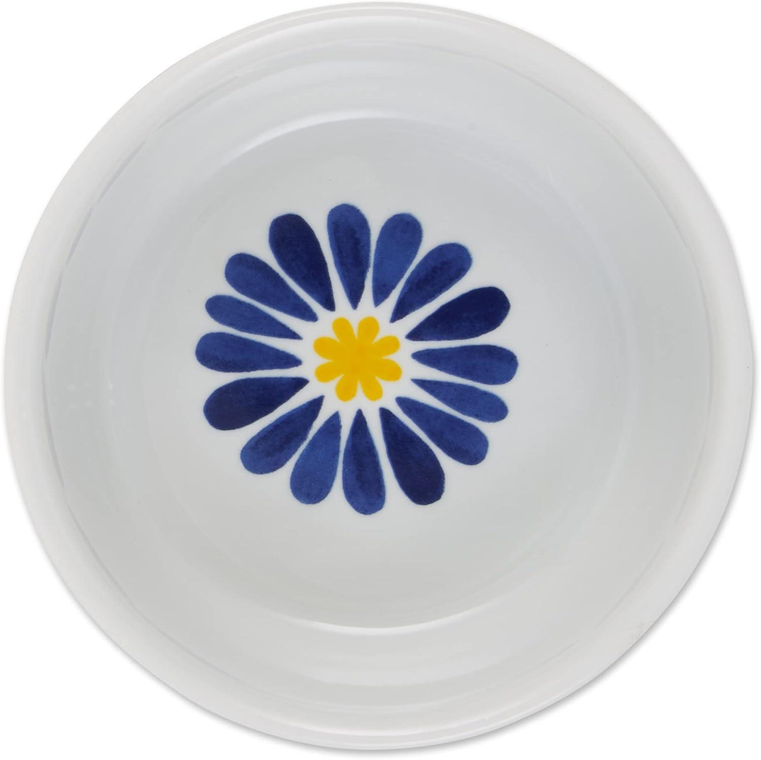 imageBone Dry Ceramic Food ampamp Water Bowls for Pets NonSlip for Secure Less Messy Feeding Microwave ampamp Dishwasher Safe Single Dish Large 75x24quot Red White ampamp BlueAzulejos Tile