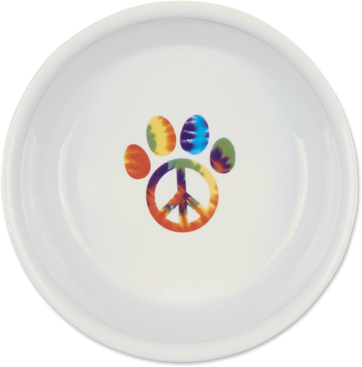 imageBone Dry Ceramic Food ampamp Water Bowls for Pets NonSlip for Secure Less Messy Feeding Microwave ampamp Dishwasher Safe Single Dish Large 75x24quot Red White ampamp BluePeace Paw