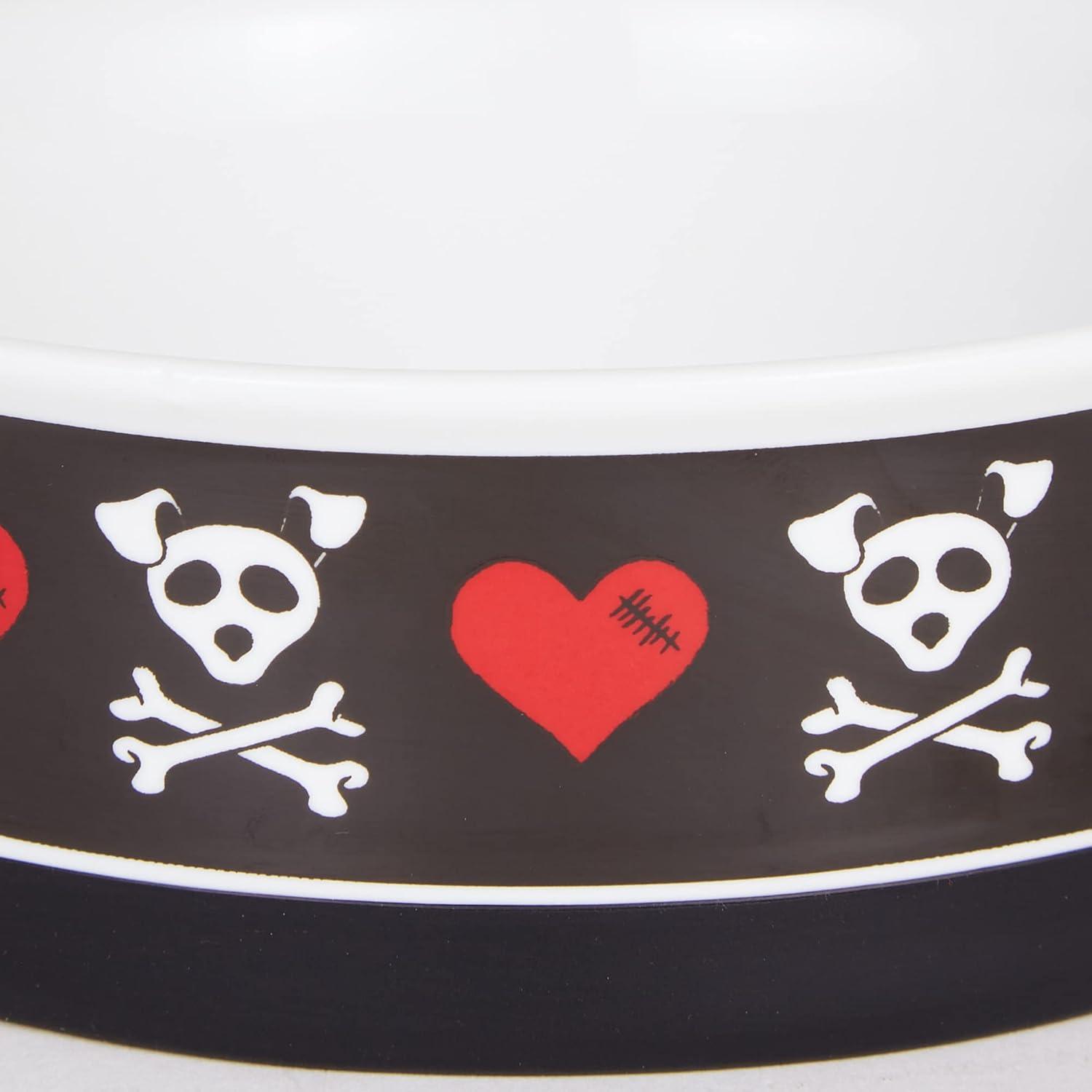 imageBone Dry Ceramic Food ampamp Water Bowls for Pets NonSlip for Secure Less Messy Feeding Microwave ampamp Dishwasher Safe Single Dish Large 75x24quot Red White ampamp BlueBad to the Bone