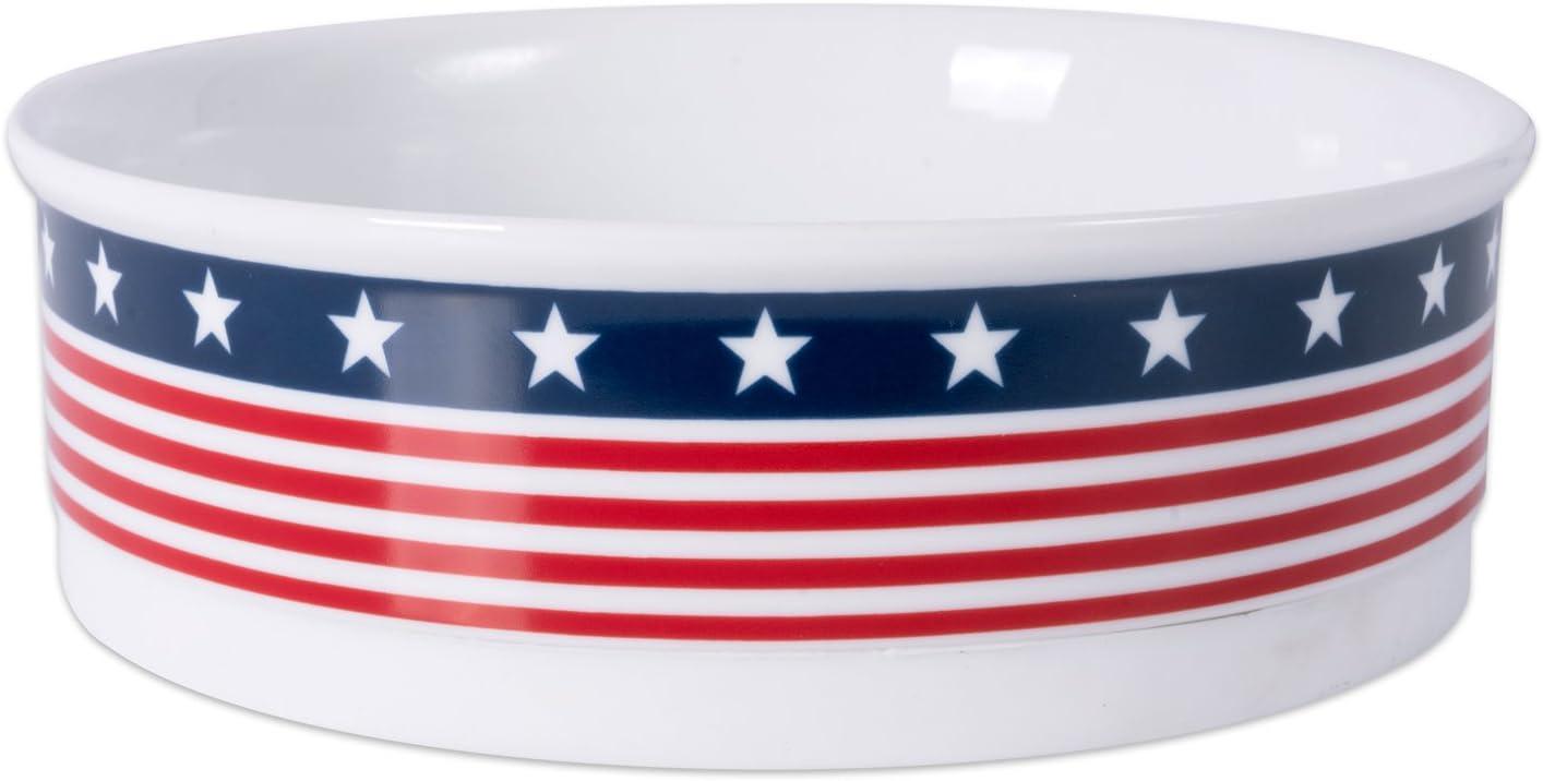 imageBone Dry Ceramic Food ampamp Water Bowls for Pets NonSlip for Secure Less Messy Feeding Microwave ampamp Dishwasher Safe Single Dish Large 75x24quot Red White ampamp BlueStars  Stripes