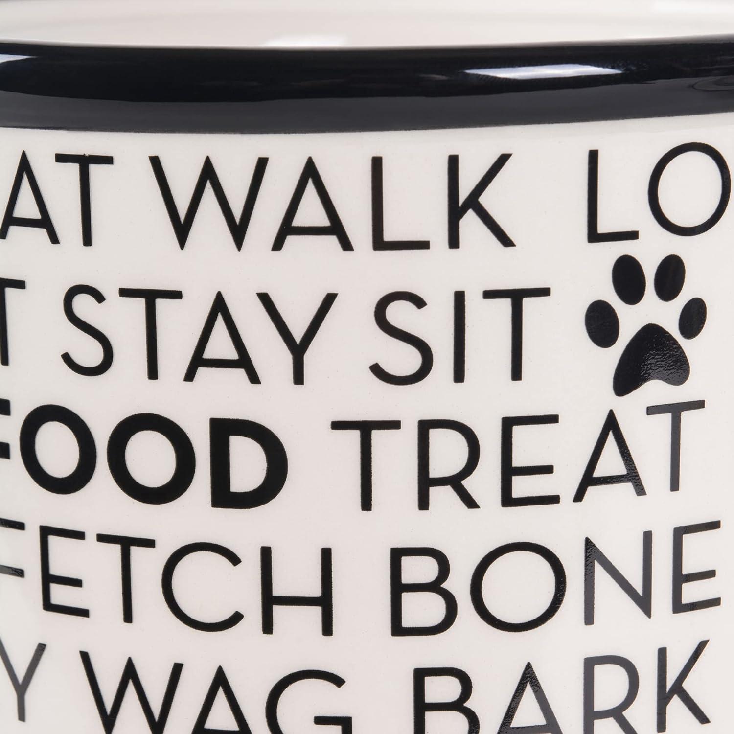 imageBone Dry Dog Bone Ceramic Pet Bowl ampamp Canister Canister 55x55x825 BlackWhiteBlackWhite