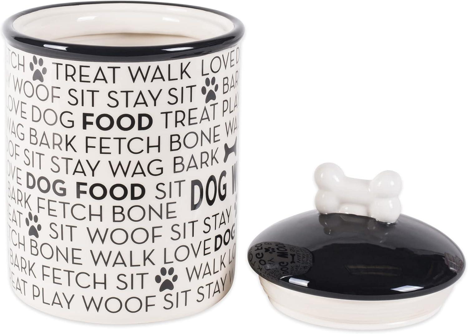 imageBone Dry Dog Bone Ceramic Pet Bowl ampamp Canister Canister 55x55x825 BlackWhiteBlackWhite