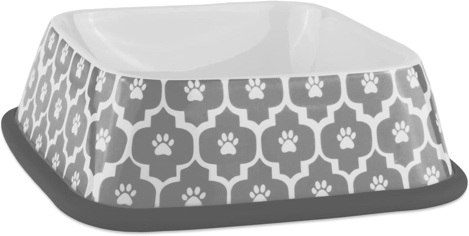 imageBone Dry Lattice Collection Pet Bowl ampamp Canister Large Set 75x24quot Nautical Blue 2 PieceGray