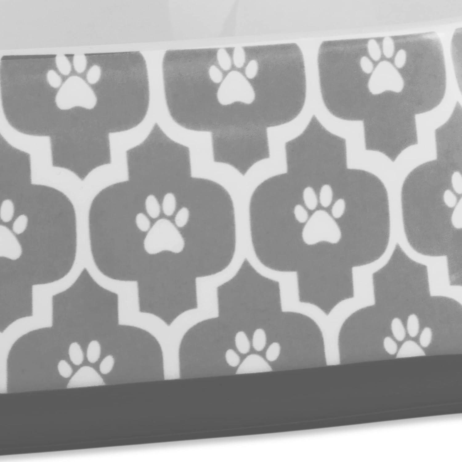 imageBone Dry Lattice Collection Pet Bowl ampamp Canister Large Set 75x24quot Nautical Blue 2 PieceGray