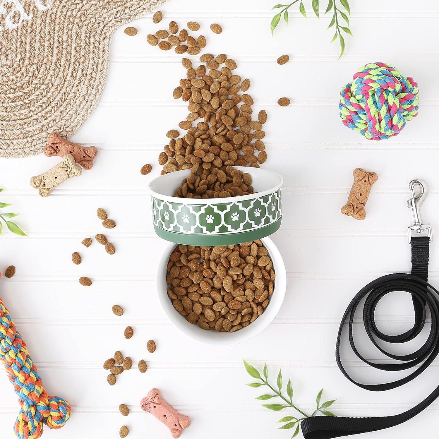 imageBone Dry Lattice Collection Pet Bowl ampamp Canister Large Set 75x24quot Nautical Blue 2 PieceHunter Green