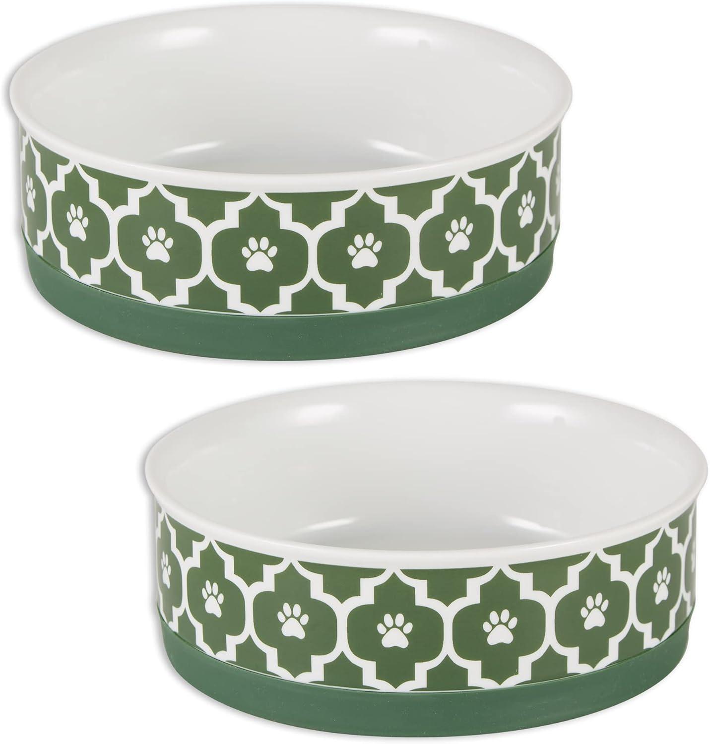 imageBone Dry Lattice Collection Pet Bowl ampamp Canister Large Set 75x24quot Nautical Blue 2 PieceHunter Green