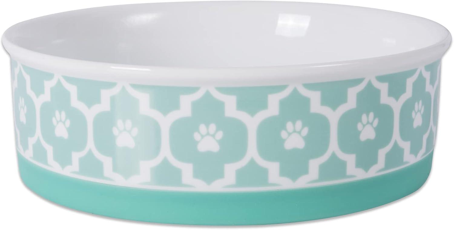 imageBone Dry Lattice Collection Pet Bowl ampamp Canister Single Dish Large 75x24quot Nautical BlueAqua