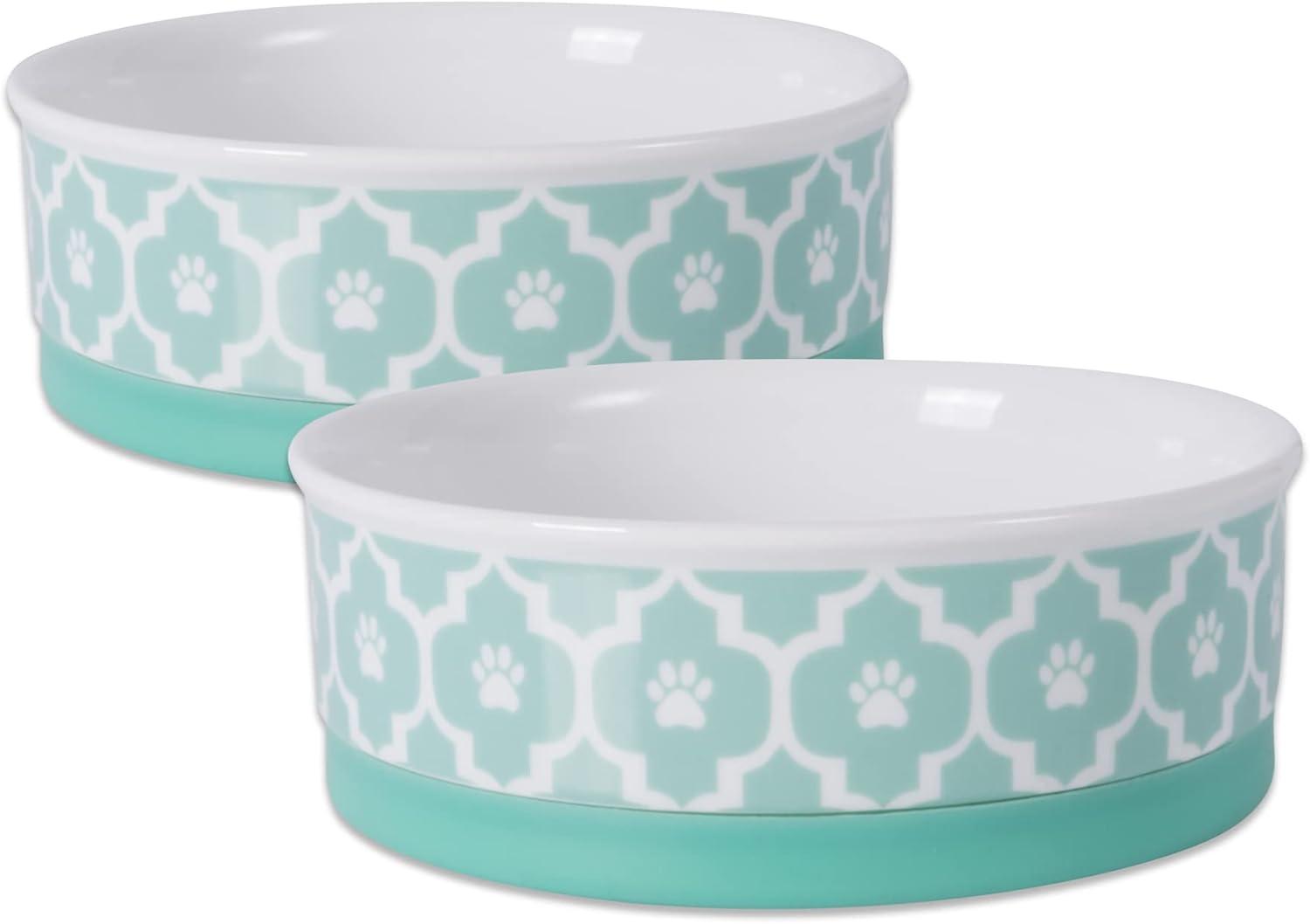 imageBone Dry Lattice Collection Pet Bowl ampamp Canister Single Dish Large 75x24quot Nautical BlueAqua