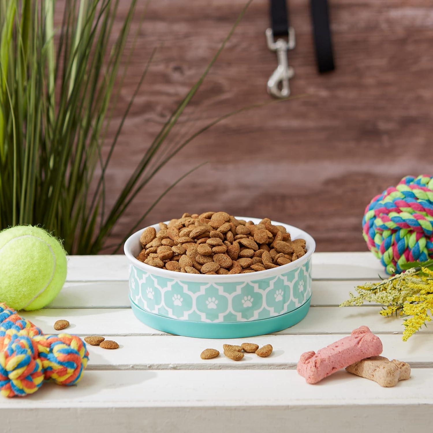 imageBone Dry Lattice Collection Pet Bowl ampamp Canister Single Dish Large 75x24quot Nautical BlueAqua