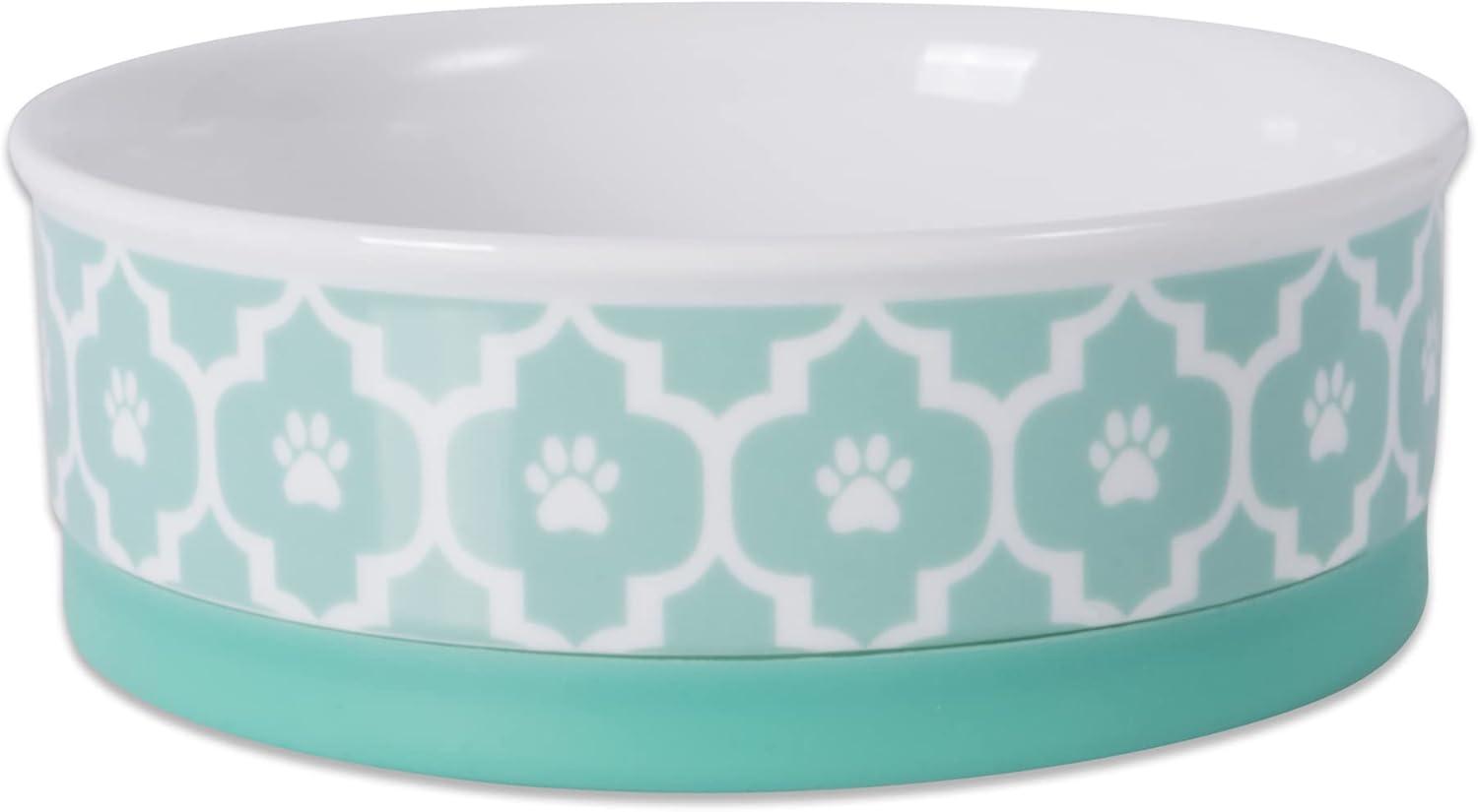 imageBone Dry Lattice Collection Pet Bowl ampamp Canister Single Dish Large 75x24quot Nautical BlueAqua