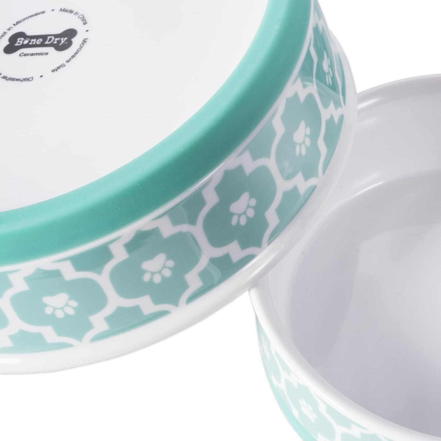 imageBone Dry Lattice Collection Pet Bowl ampamp Canister Single Dish Large 75x24quot Nautical BlueAqua