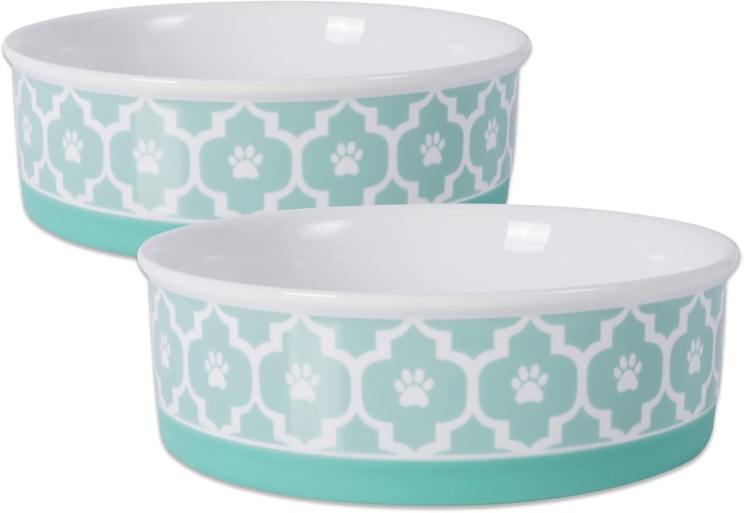 imageBone Dry Lattice Collection Pet Bowl ampamp Canister Single Dish Large 75x24quot Nautical BlueAqua