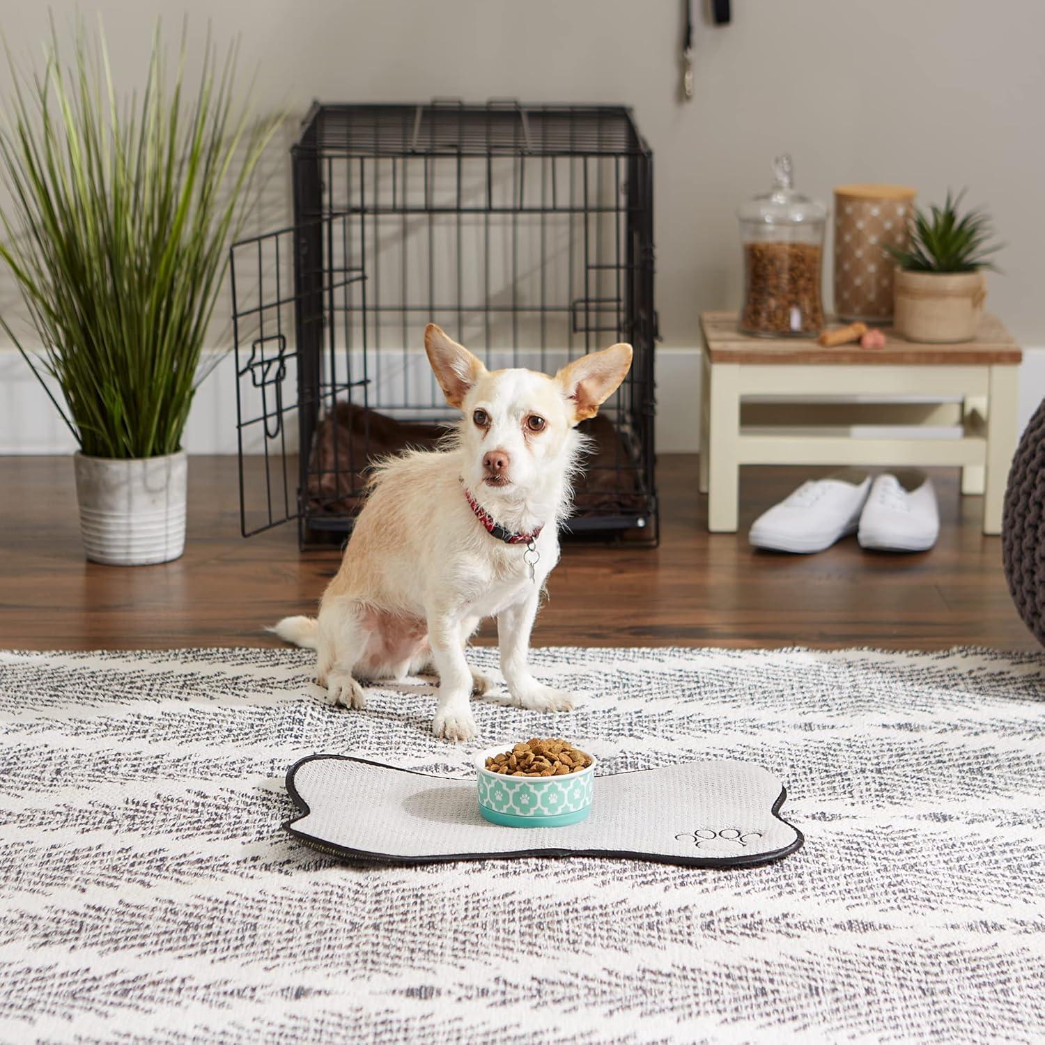 imageBone Dry Lattice Collection Pet Bowl ampamp Canister Single Dish Large 75x24quot Nautical BlueAqua