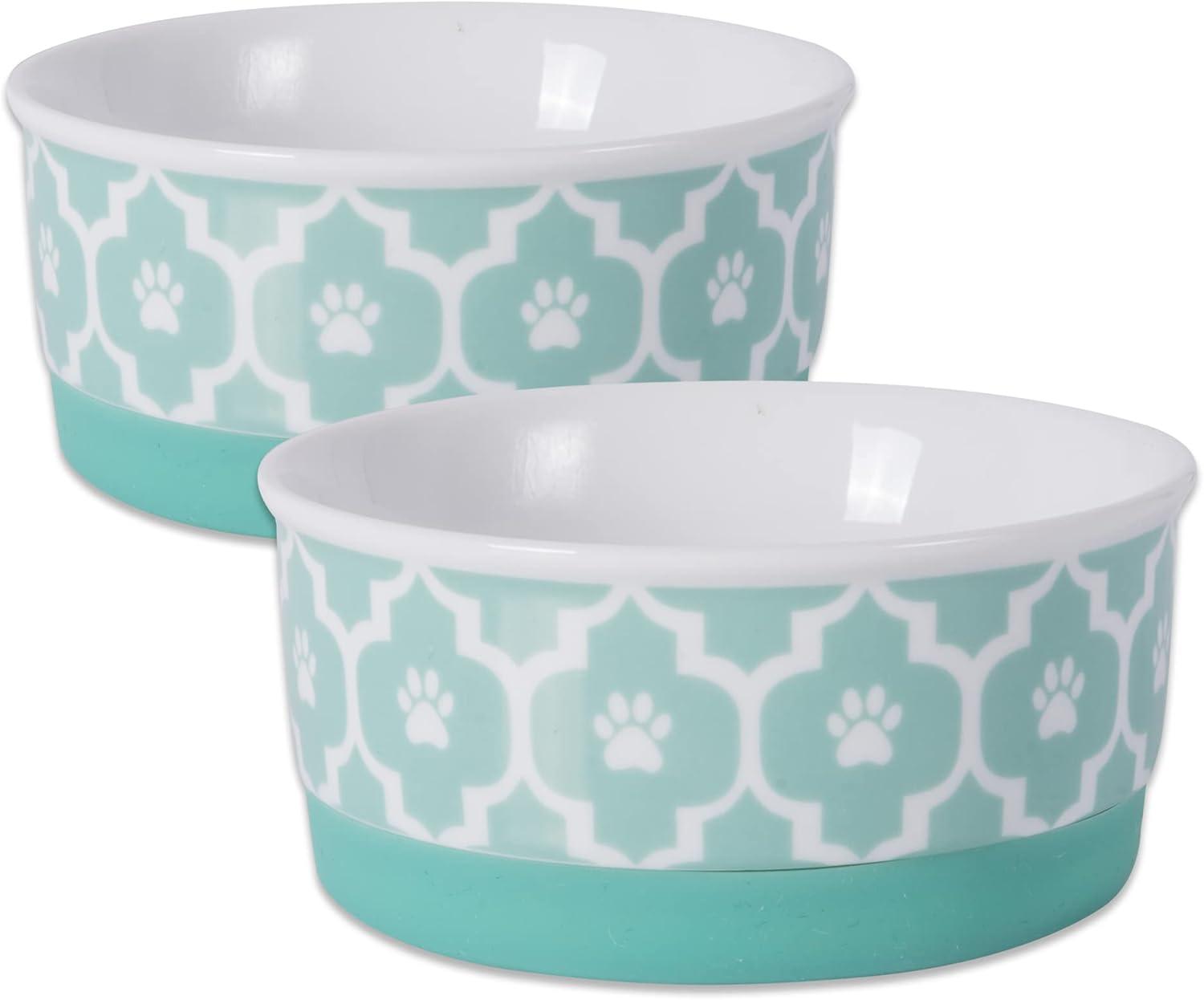 imageBone Dry Lattice Collection Pet Bowl ampamp Canister Single Dish Large 75x24quot Nautical BlueAqua