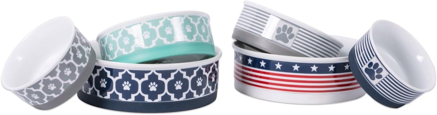 imageBone Dry Lattice Collection Pet Bowl ampamp Canister Single Dish Large 75x24quot Nautical BlueAqua