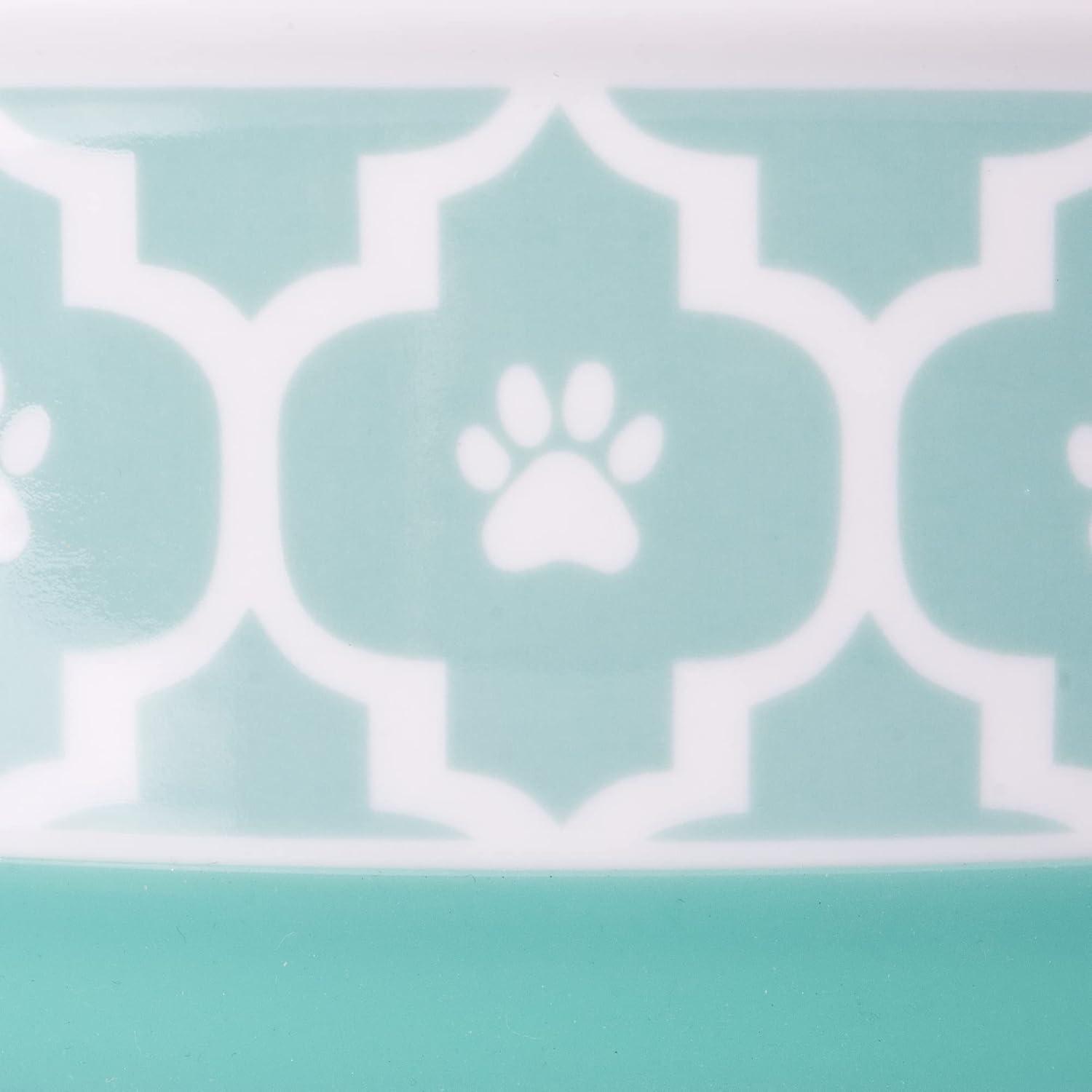 imageBone Dry Lattice Collection Pet Bowl ampamp Canister Single Dish Large 75x24quot Nautical BlueAqua