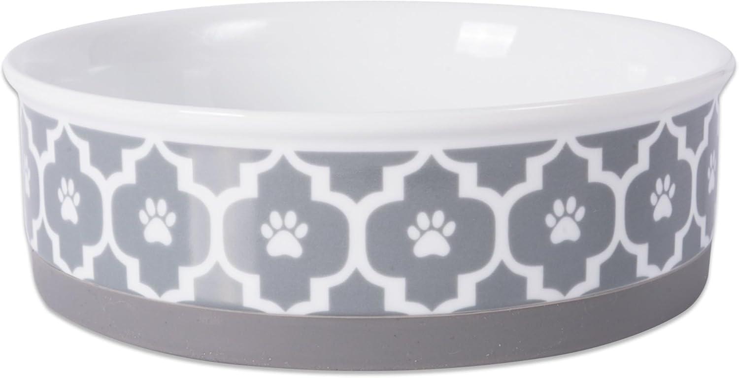 imageBone Dry Lattice Collection Pet Bowl ampamp Canister Single Dish Large 75x24quot Nautical BlueGray