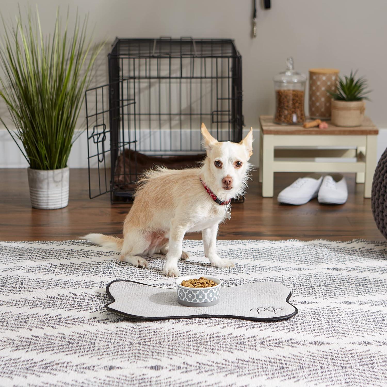 imageBone Dry Lattice Collection Pet Bowl ampamp Canister Single Dish Large 75x24quot Nautical BlueGray