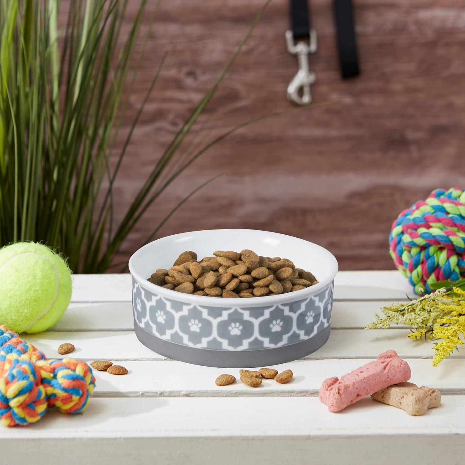 imageBone Dry Lattice Collection Pet Bowl ampamp Canister Single Dish Large 75x24quot Nautical BlueGray