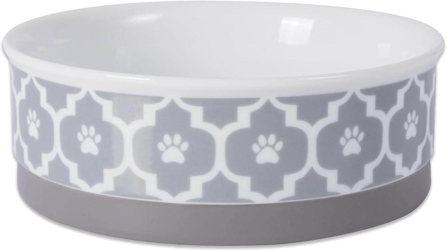 imageBone Dry Lattice Collection Pet Bowl ampamp Canister Single Dish Large 75x24quot Nautical BlueGray