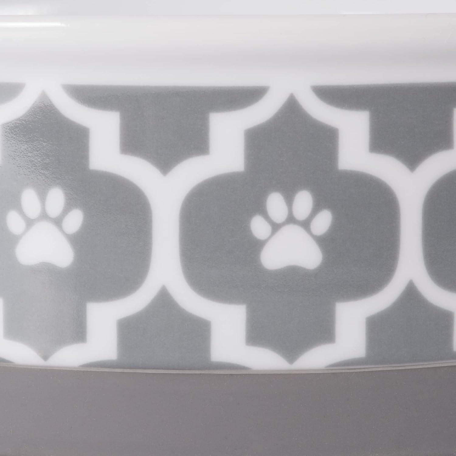 imageBone Dry Lattice Collection Pet Bowl ampamp Canister Single Dish Large 75x24quot Nautical BlueGray