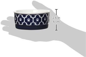 imageBone Dry Lattice Collection Pet Bowl ampamp Canister Single Dish Large 75x24quot Nautical BlueNautical Blue