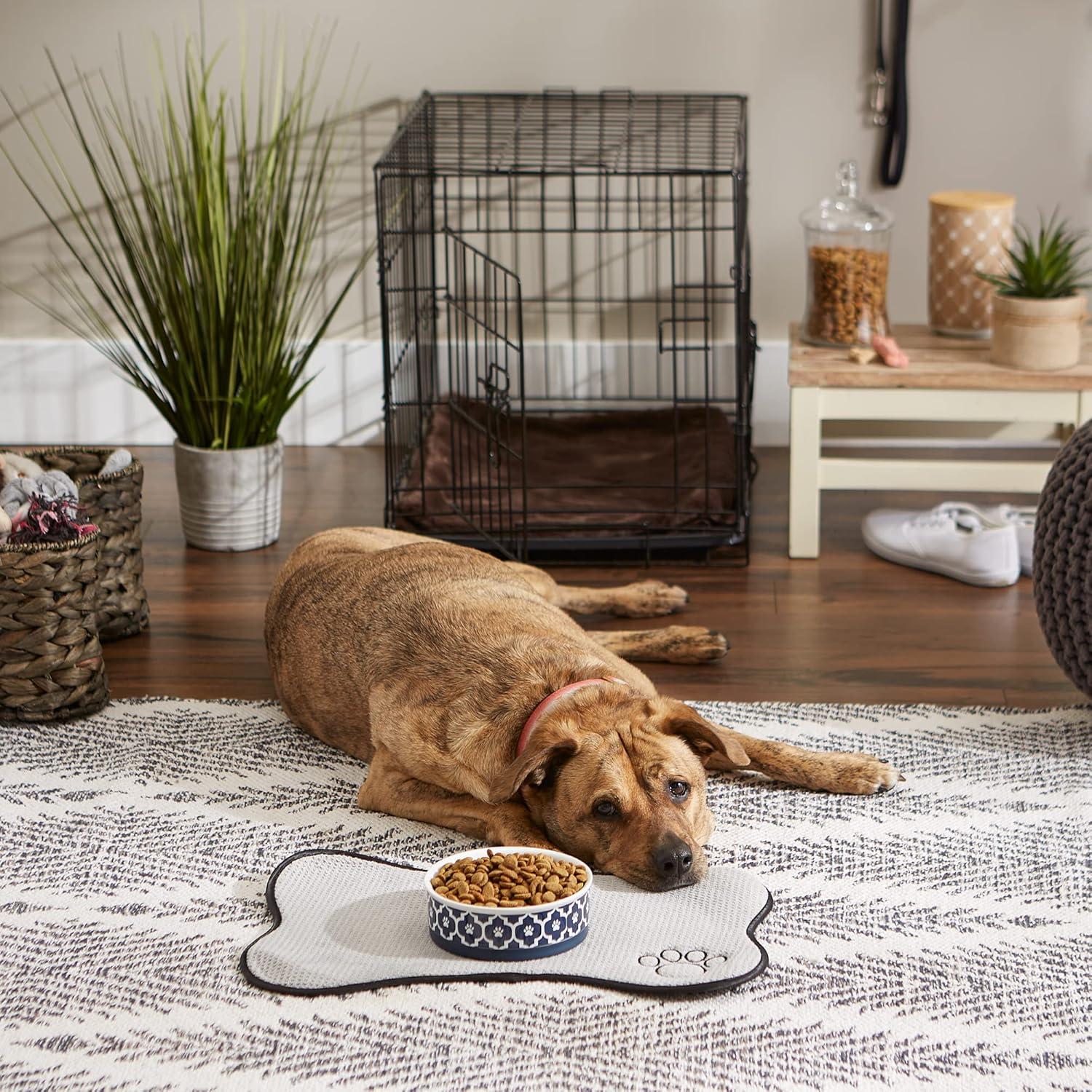 imageBone Dry Lattice Collection Pet Bowl ampamp Canister Single Dish Large 75x24quot Nautical BlueNautical Blue